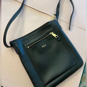 Ralph Lauren Black Leather Cross Body Bag